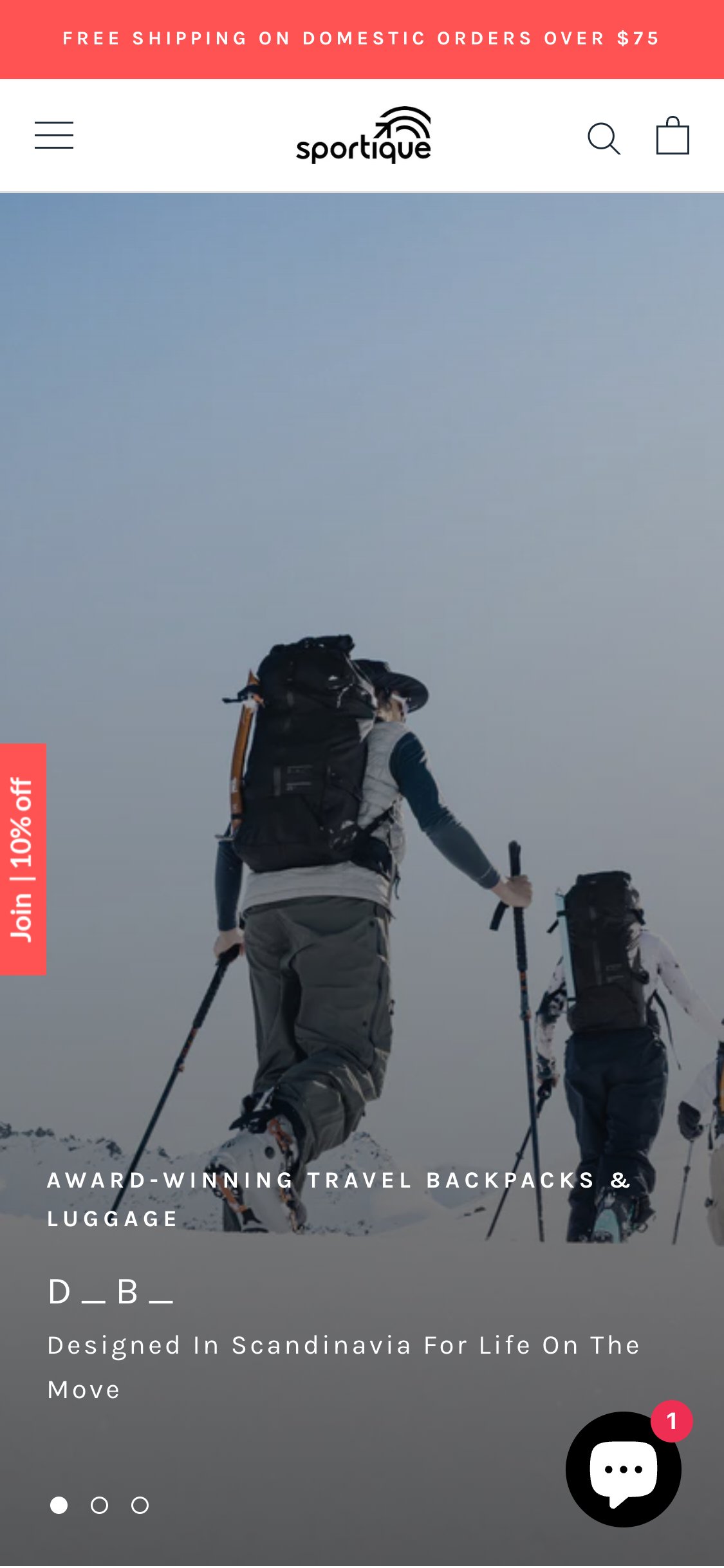 Sportique — Homepage (Mobile)