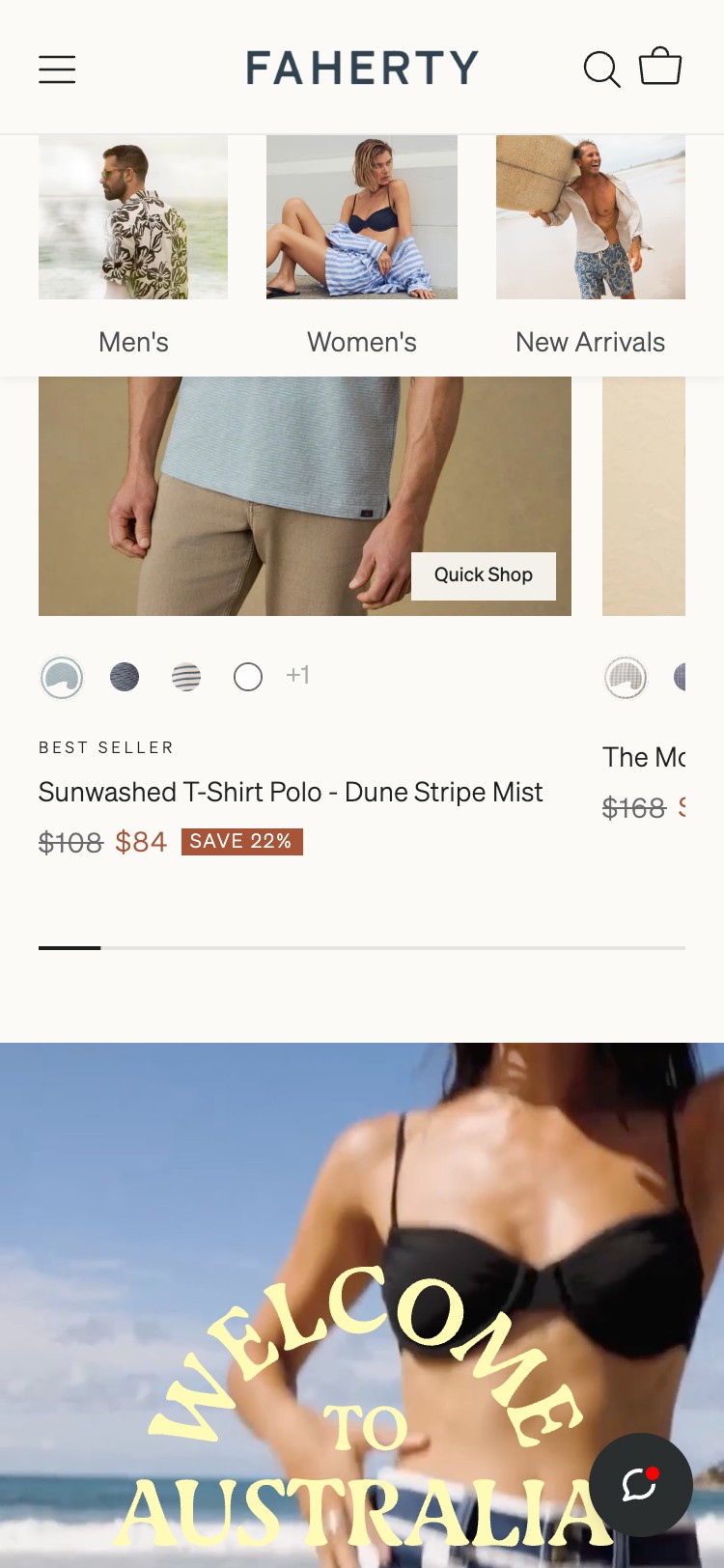 Faherty Brand — Homepage (Mobile)