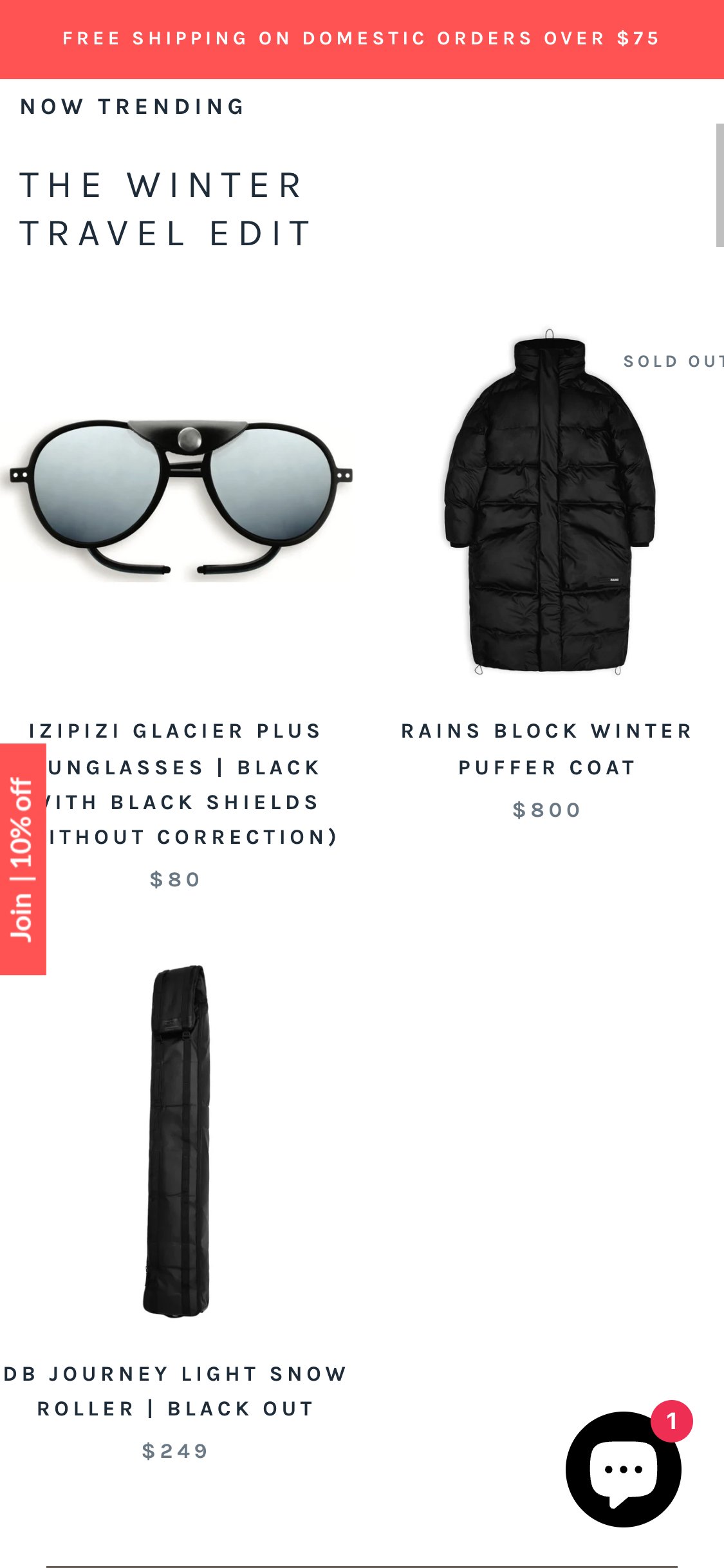 Sportique — Homepage (Mobile)
